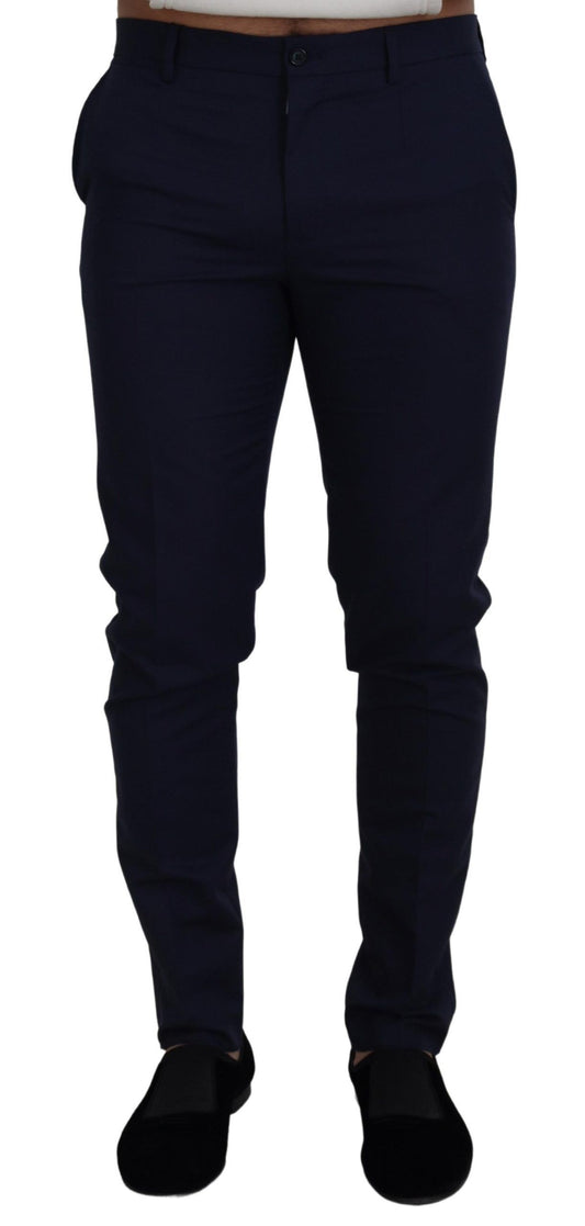 Pantaloni eleganti blu slim fit Dolce &amp; Gabbana