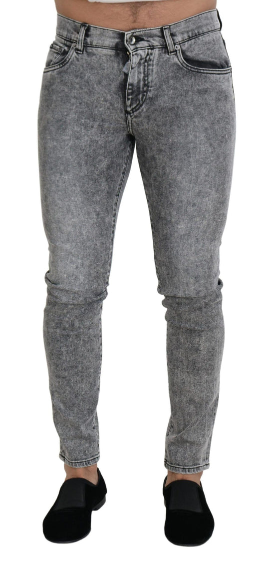 Dolce &amp; Gabbana Denim grigio slim fit chic