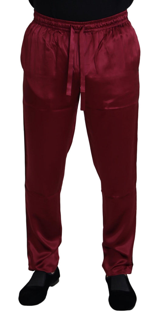 Pantaloni lounge in seta Dolce &amp; Gabbana bordeaux