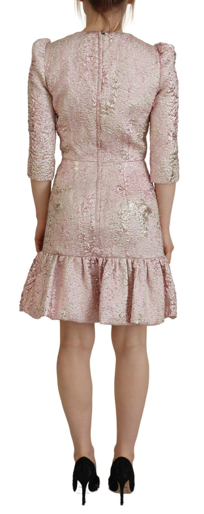 Dolce &amp; Gabbana Elegante tubino midi jacquard rosa