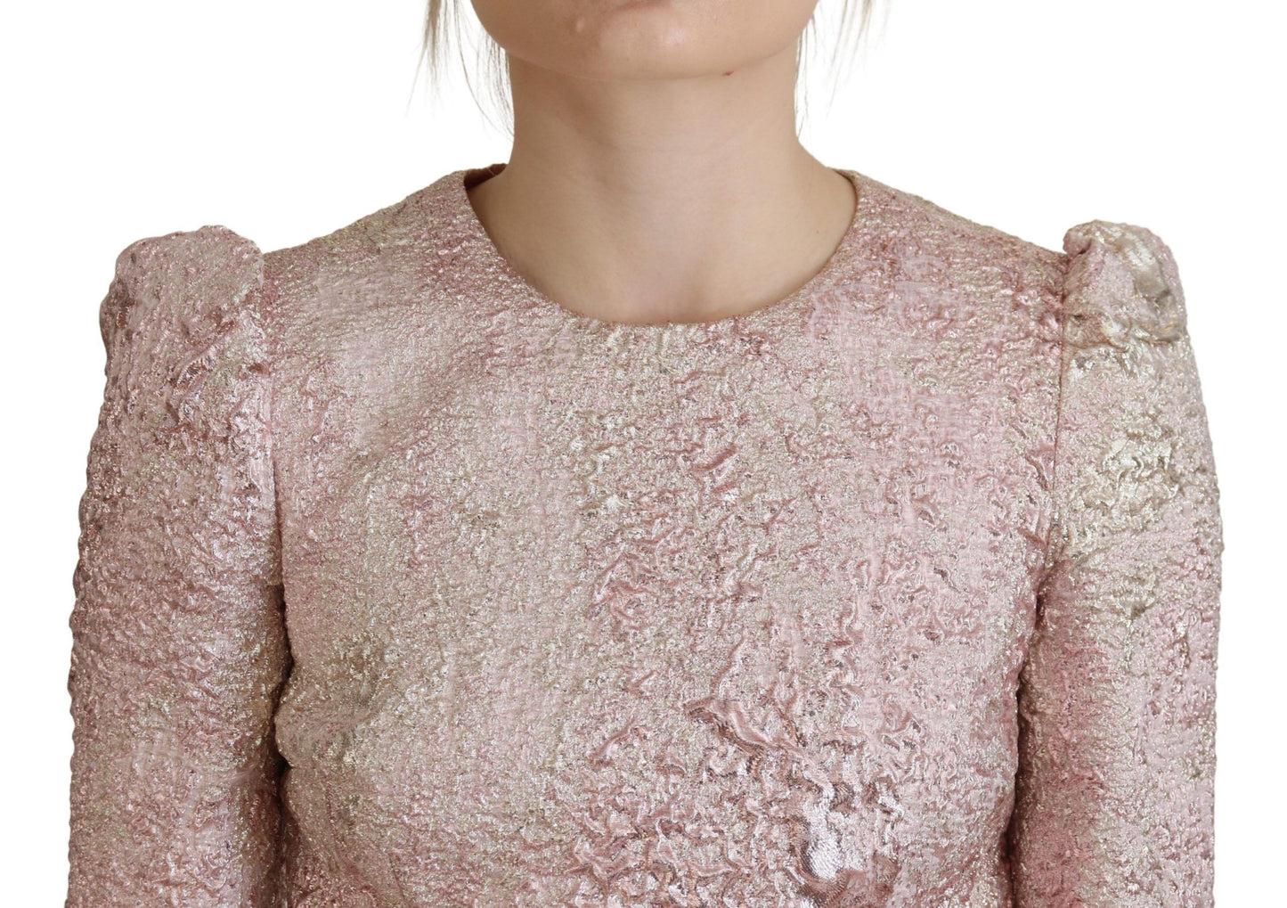 Dolce &amp; Gabbana Elegante tubino midi jacquard rosa