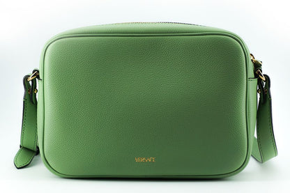 Borsa per fotocamera Versace elegante in pelle verde menta