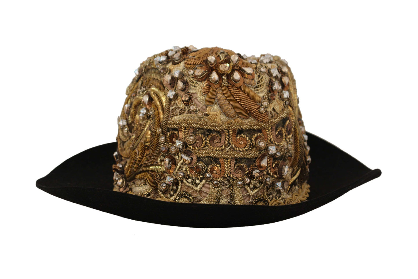 Dolce &amp; Gabbana Fedora elegante borchiata in oro nero