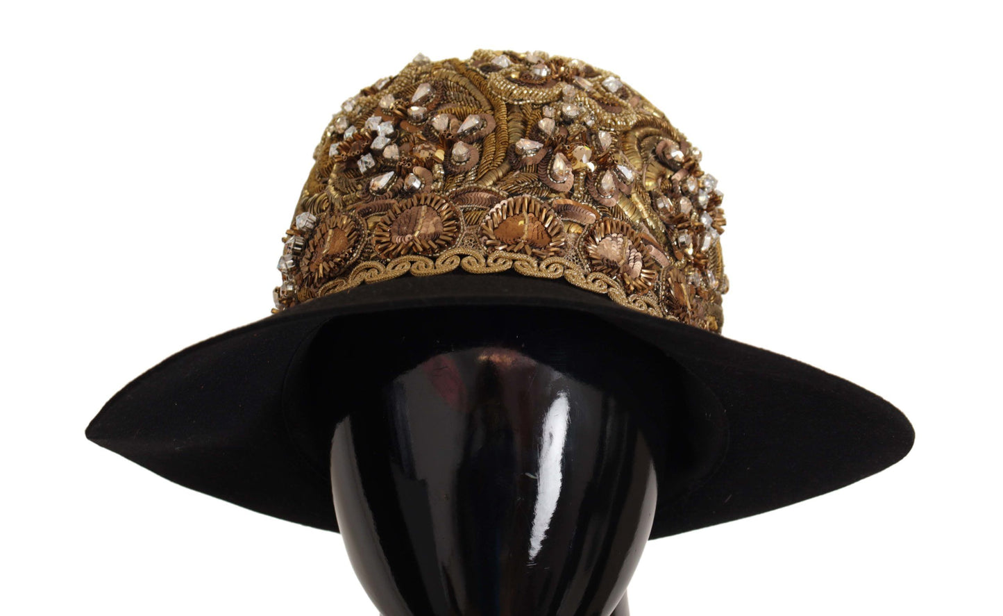 Dolce &amp; Gabbana Fedora elegante borchiata in oro nero