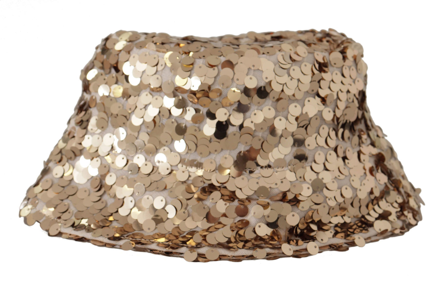 Dolce &amp; Gabbana Elegante cappello a secchiello dorato con paillettes