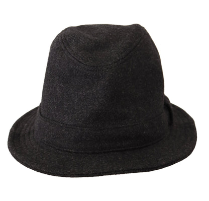 Dolce &amp; Gabbana Elegante Cappello Trilby Grigio in Lana e Cashmere