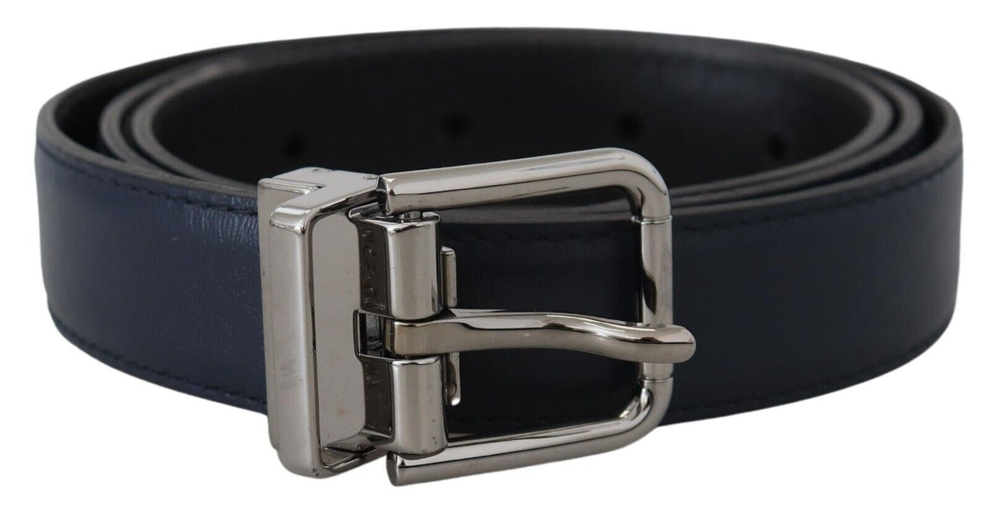 Dolce & Gabbana Elegant Blue Calf Leather Belt