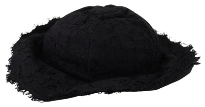 Dolce &amp; Gabbana Elegante cappello firmato nero pronto per il sole