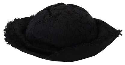 Dolce &amp; Gabbana Elegante cappello firmato nero pronto per il sole