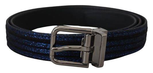 Dolce & Gabbana Elegant Blue Jacquard Leather Belt