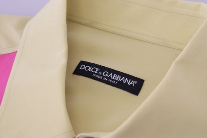 Dolce &amp; Gabbana Elegante camicia button-down in seta multicolor