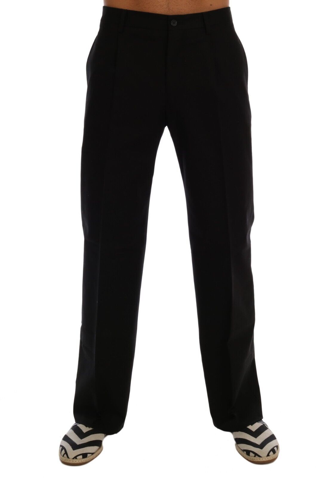 Dolce &amp; Gabbana Pantaloni eleganti in cotone stretch nero