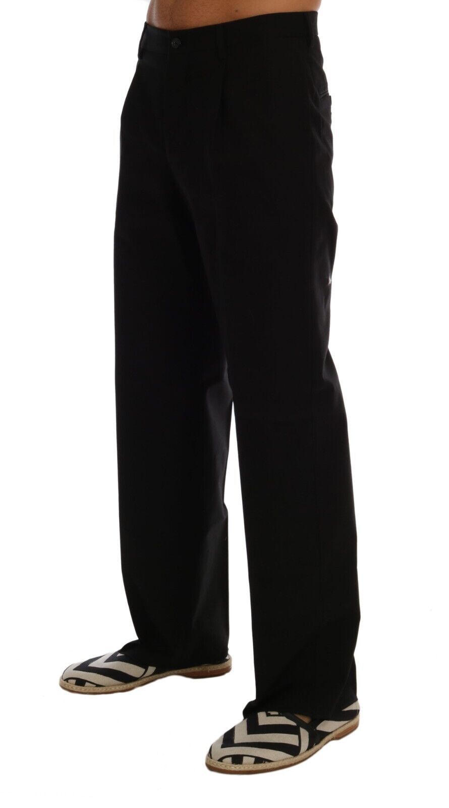 Dolce &amp; Gabbana Pantaloni eleganti in cotone stretch nero