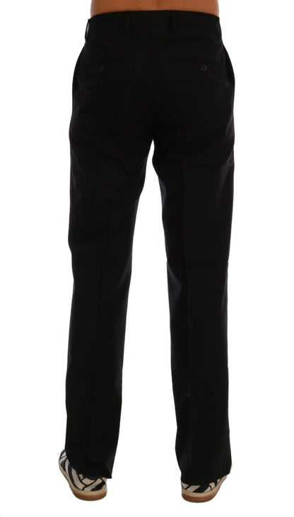 Dolce &amp; Gabbana Pantaloni eleganti in cotone stretch nero