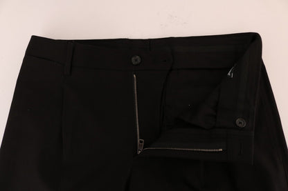 Dolce &amp; Gabbana Pantaloni eleganti in cotone stretch nero