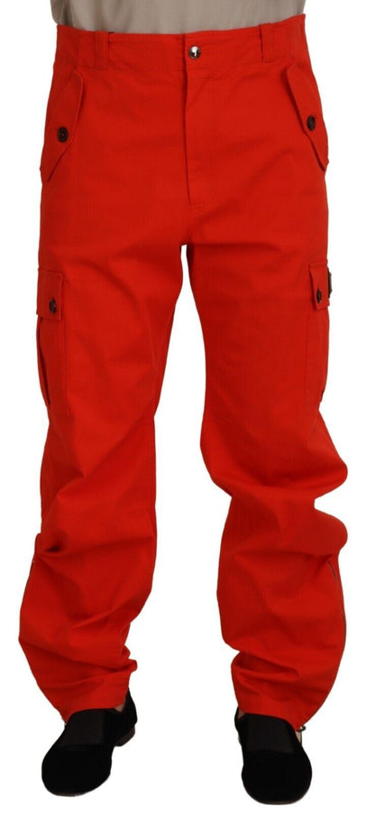 Dolce &amp; Gabbana Pantaloni eleganti in misto cotone rosso