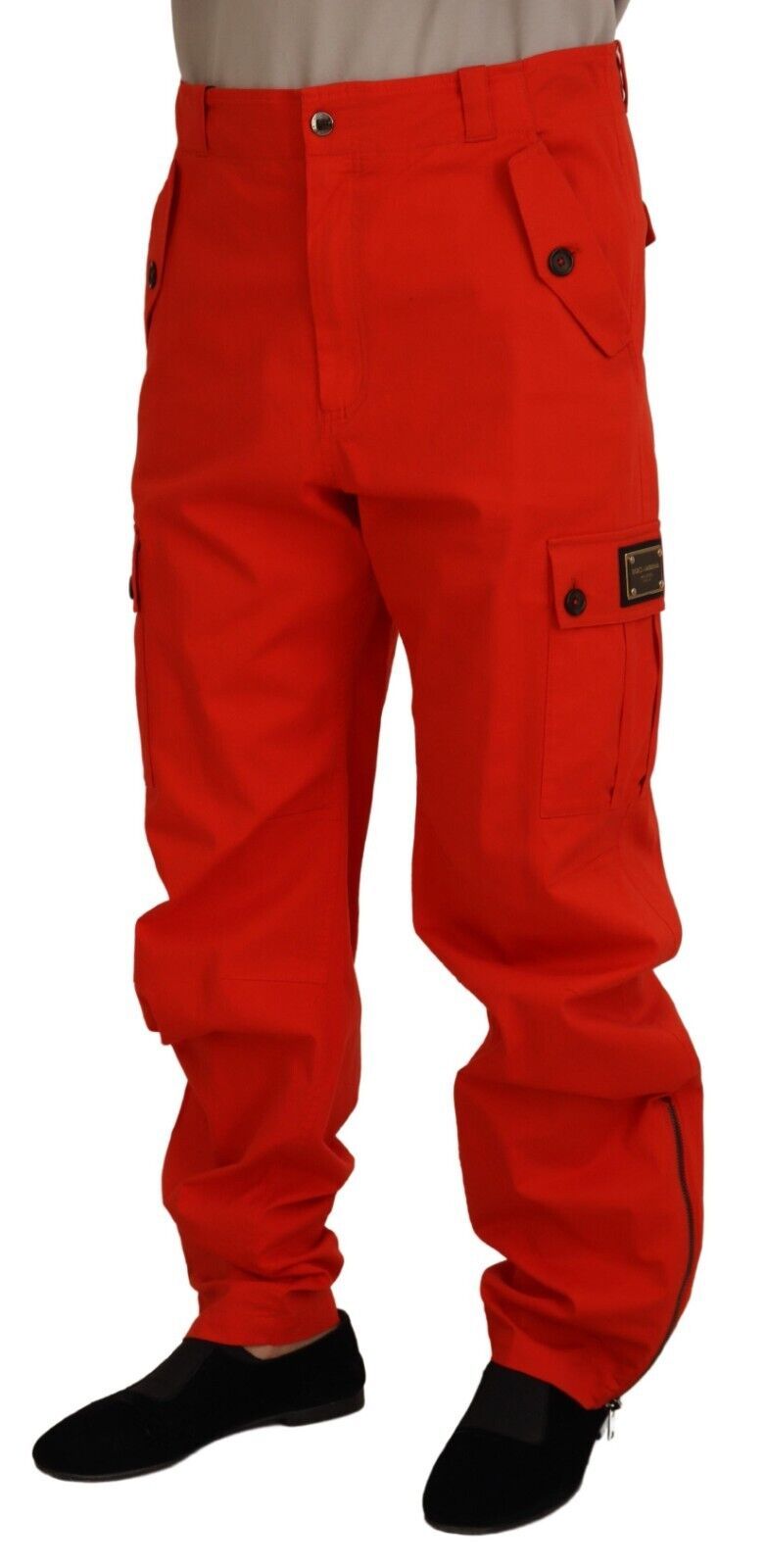 Dolce &amp; Gabbana Pantaloni eleganti in misto cotone rosso