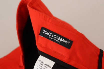 Dolce &amp; Gabbana Pantaloni eleganti in misto cotone rosso