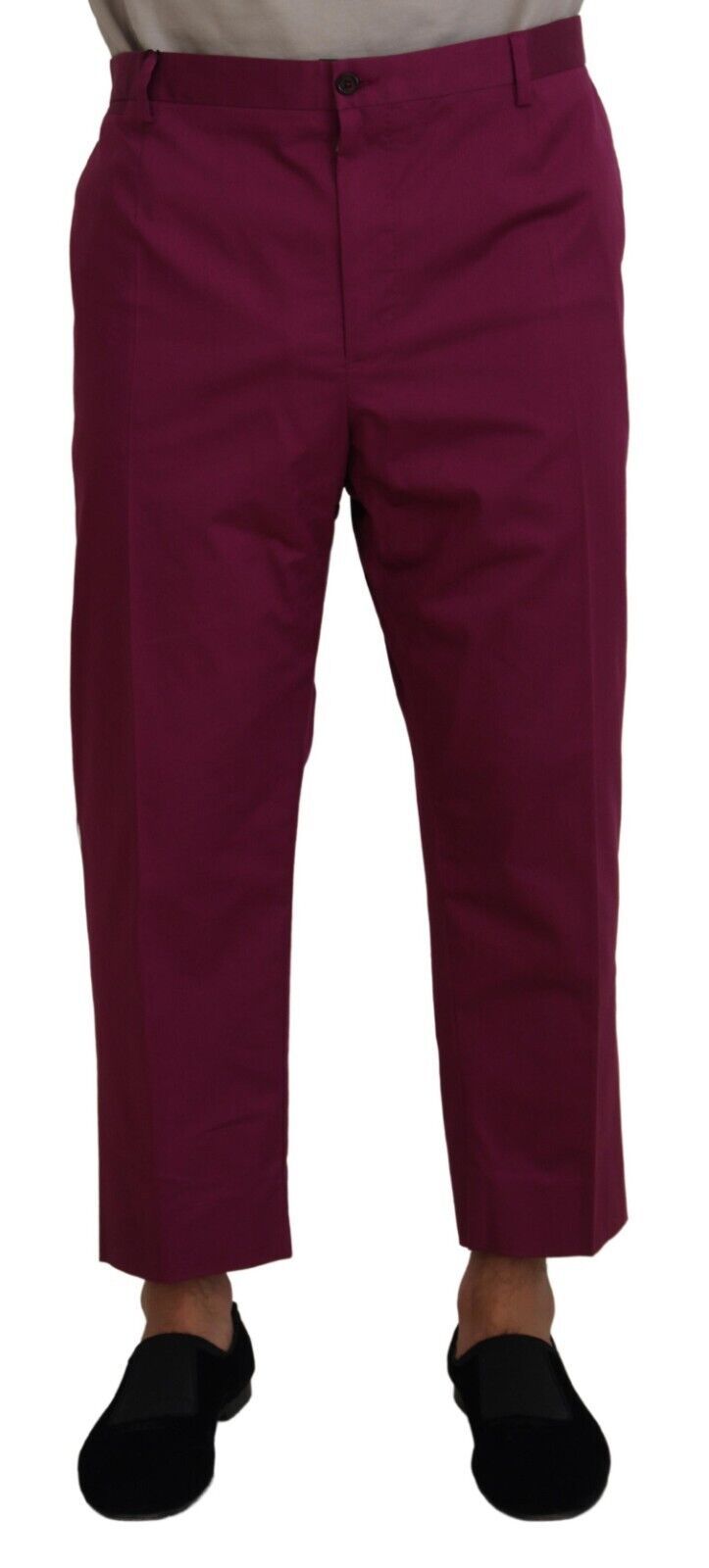 Dolce &amp; Gabbana Pantaloni eleganti in cotone stretch magenta