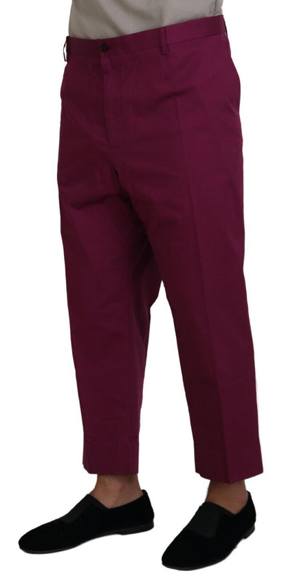 Dolce &amp; Gabbana Pantaloni eleganti in cotone stretch magenta