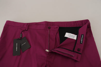 Dolce &amp; Gabbana Pantaloni eleganti in cotone stretch magenta