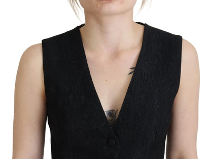 Dolce &amp; Gabbana Gilet Elegante Gilet In Misto Seta Nero