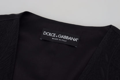 Dolce &amp; Gabbana Gilet Elegante Gilet In Misto Seta Nero