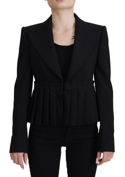 Dolce &amp; Gabbana Elegante Blazer Nero in Lana Stretch