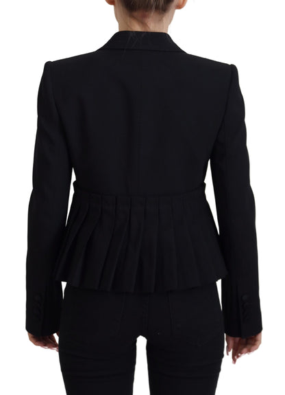 Dolce &amp; Gabbana Elegante Blazer Nero in Lana Stretch