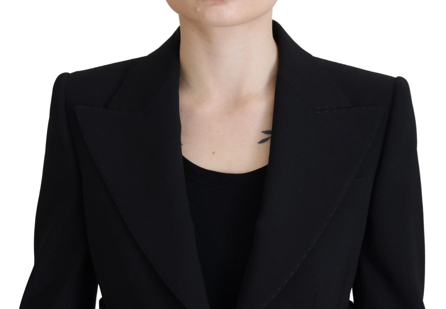 Dolce &amp; Gabbana Elegante Blazer Nero in Lana Stretch