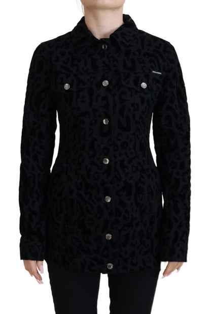 Dolce &amp; Gabbana Giacca in denim con motivo leopardato chic