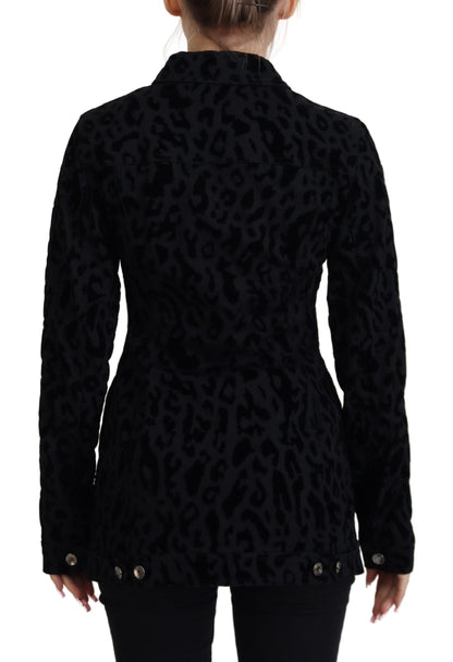 Dolce &amp; Gabbana Giacca in denim con motivo leopardato chic