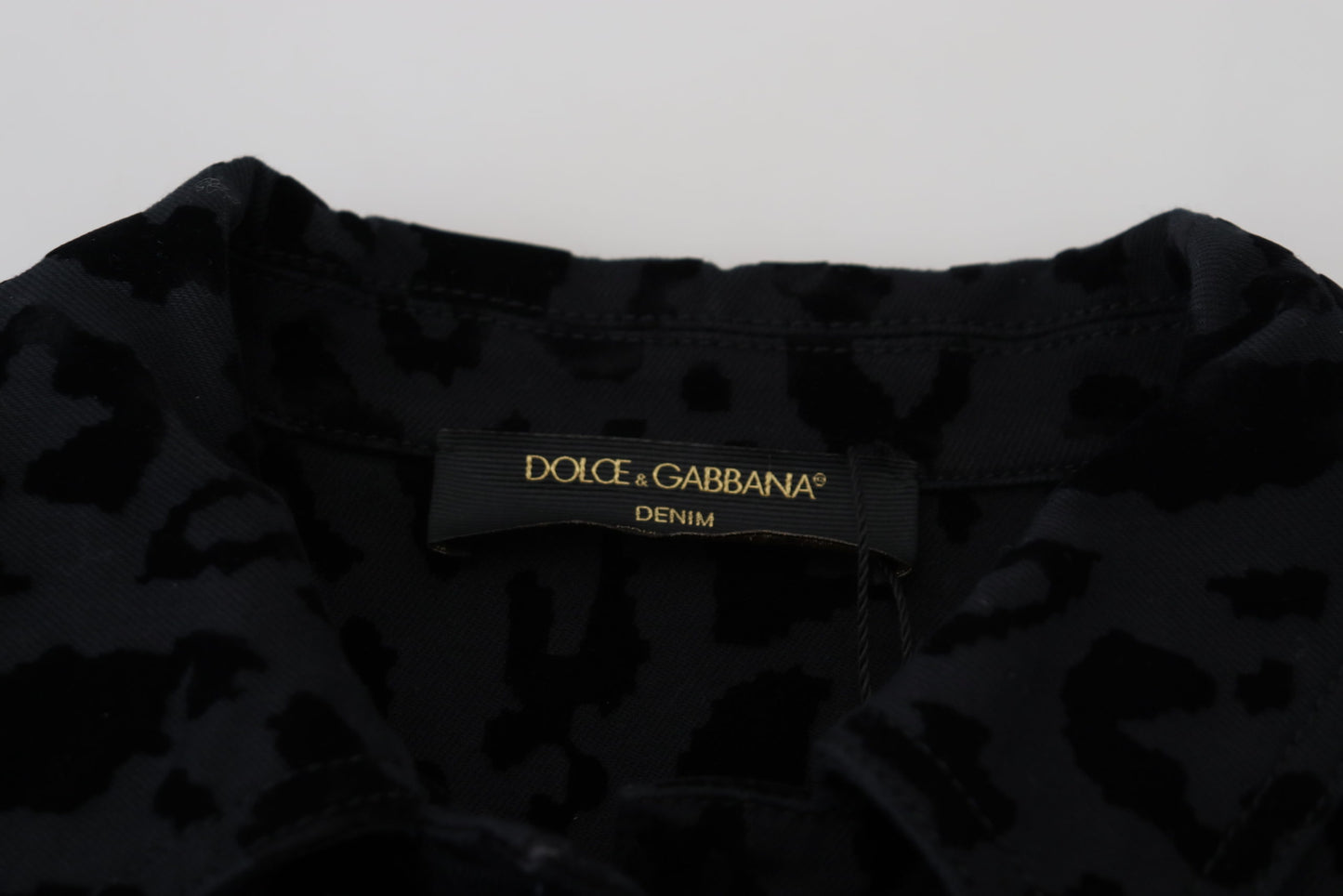 Шикарная джинсовая куртка с леопардовым узором Dolce &amp; Gabbana