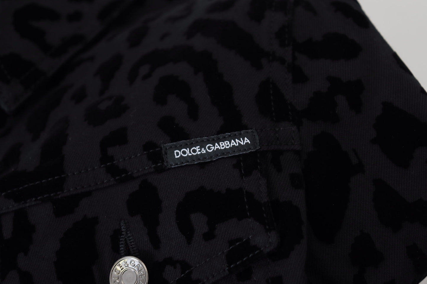 Dolce &amp; Gabbana Giacca in denim con motivo leopardato chic