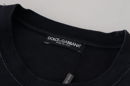 Dolce &amp; Gabbana Элегантная хлопковая футболка с круглым вырезом и принтом