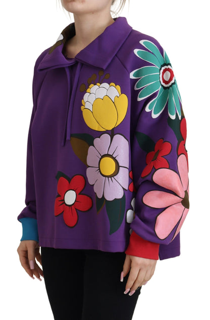 Dolce &amp; Gabbana Elegante maglione pullover floreale viola