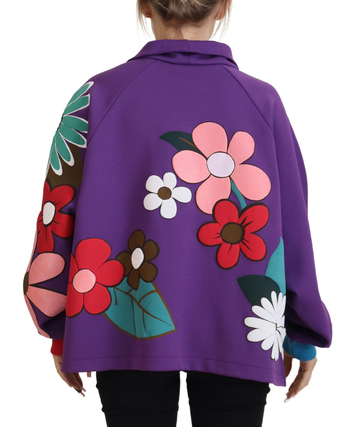 Dolce &amp; Gabbana Elegante maglione pullover floreale viola