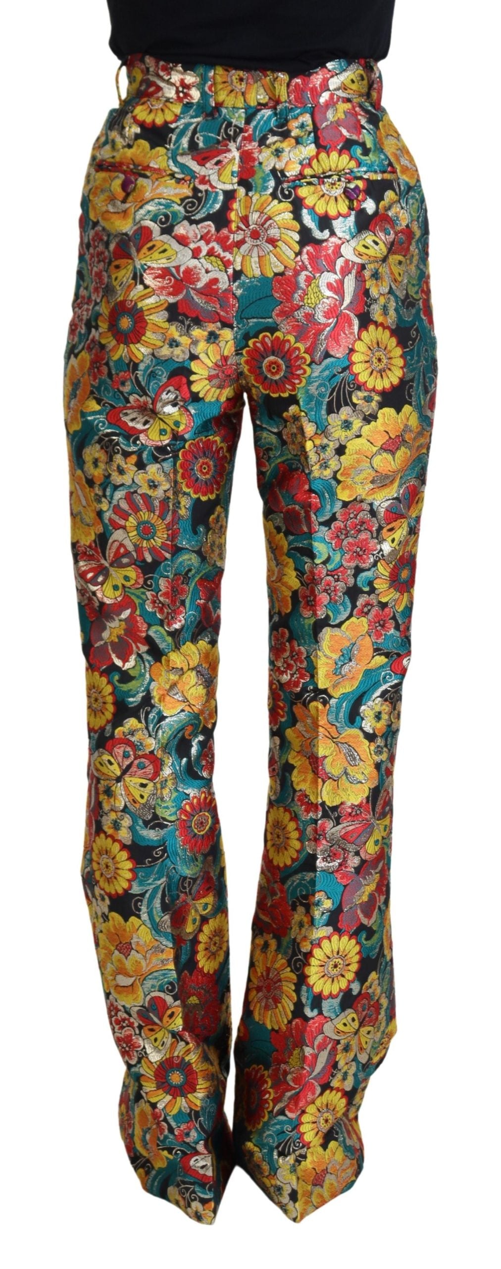 Dolce &amp; Gabbana Pantaloni eleganti in tessuto multicolor