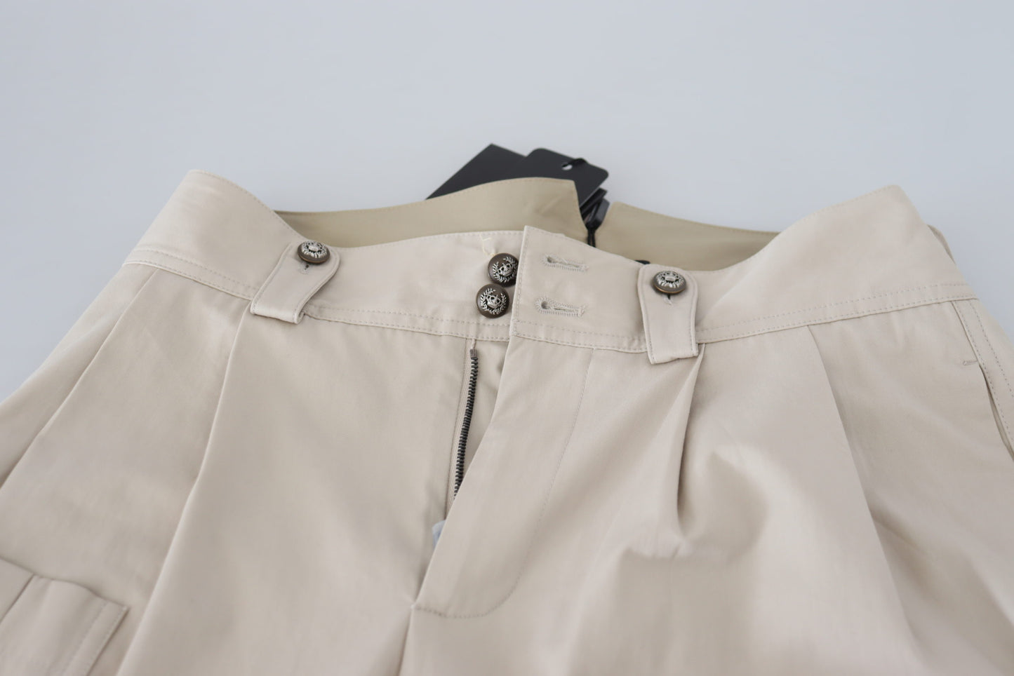 Pantaloni Dolce &amp; Gabbana Chic in cotone beige per un comfort elegante