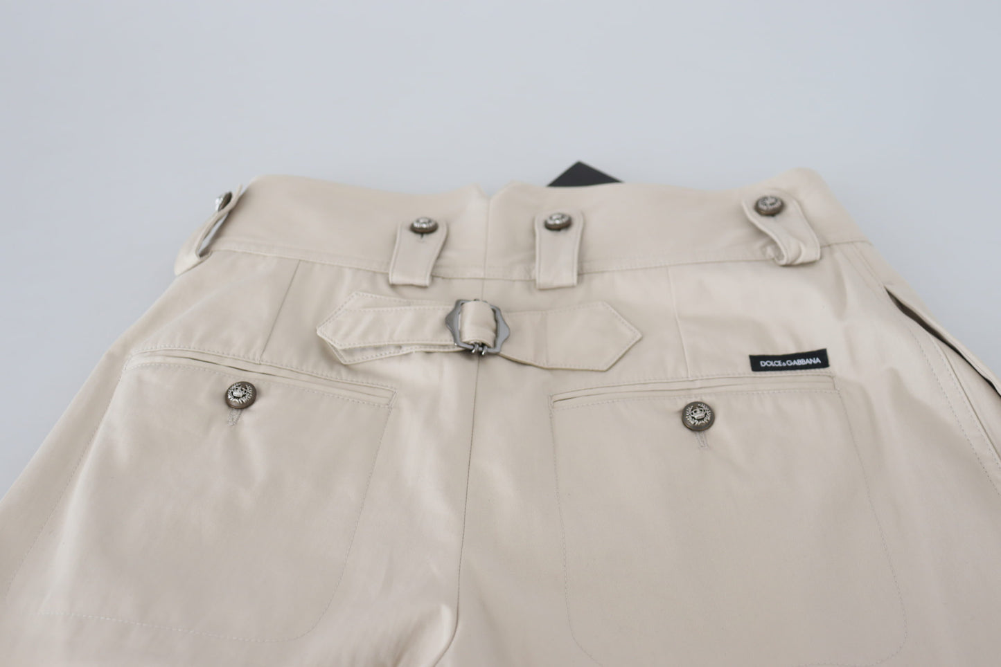 Pantaloni Dolce &amp; Gabbana Chic in cotone beige per un comfort elegante