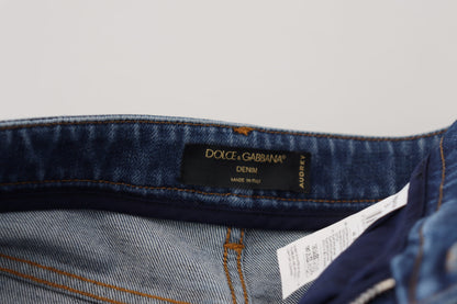 Dolce &amp; Gabbana Chic Pantaloni in denim blu: l'eleganza incontra il comfort