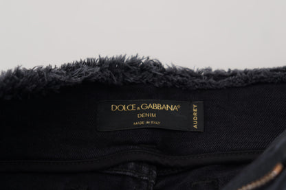 Dolce &amp; Gabbana eleganti pantaloni in denim nero - Alta moda italiana