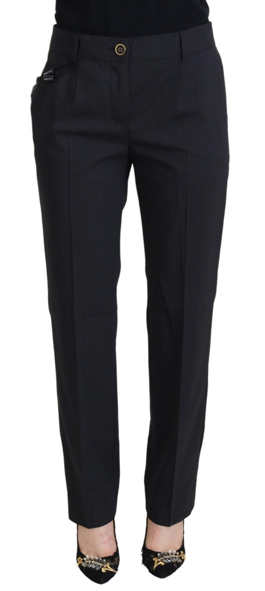 Dolce &amp; Gabbana Pantaloni chic in misto lana grigia per uno stile elevato