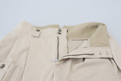 Dolce &amp; Gabbana Pantalone Elegante in Cotone Beige