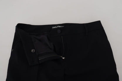 Pantaloni eleganti in misto lana-seta neri di Dolce &amp; Gabbana