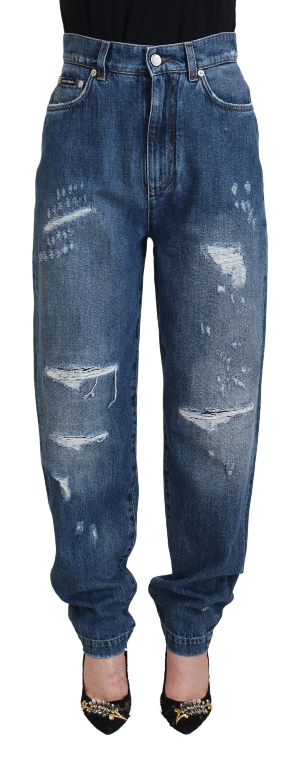 Dolce &amp; Gabbana eleganti jeans in denim strappati