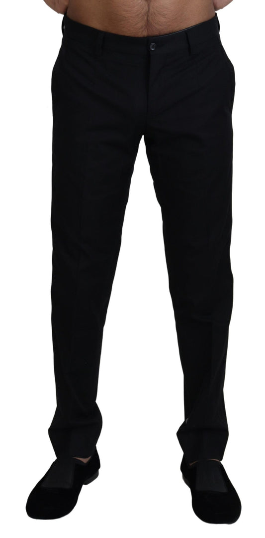 Dolce &amp; Gabbana Pantaloni eleganti in cotone nero