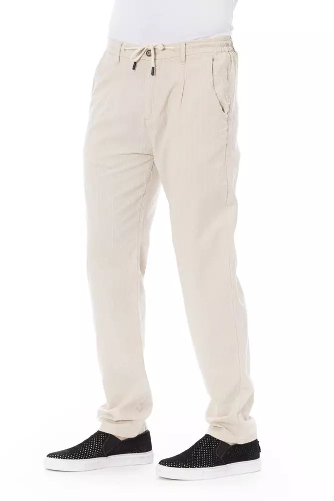 Pantaloni chino da uomo in cotone beige Baldinini Trend