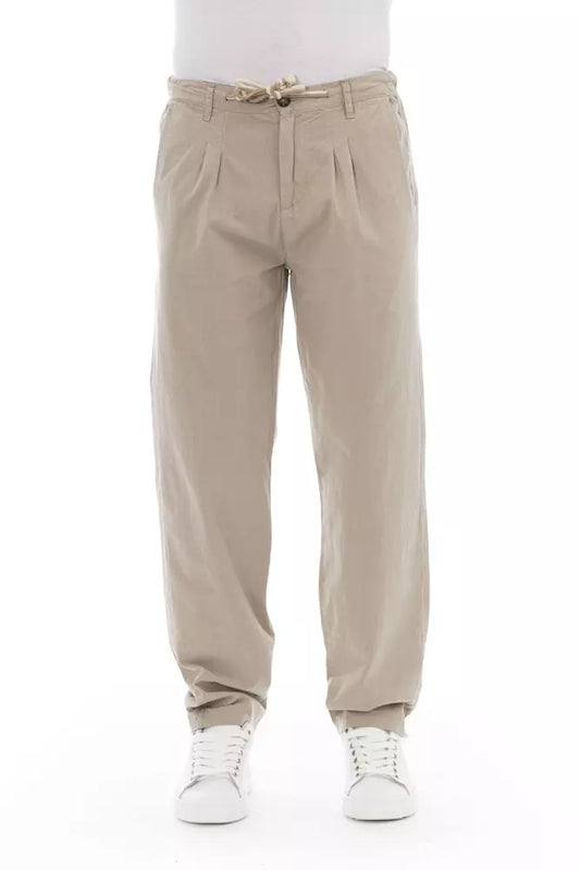 Pantaloni chino da uomo in cotone beige Baldinini Trend