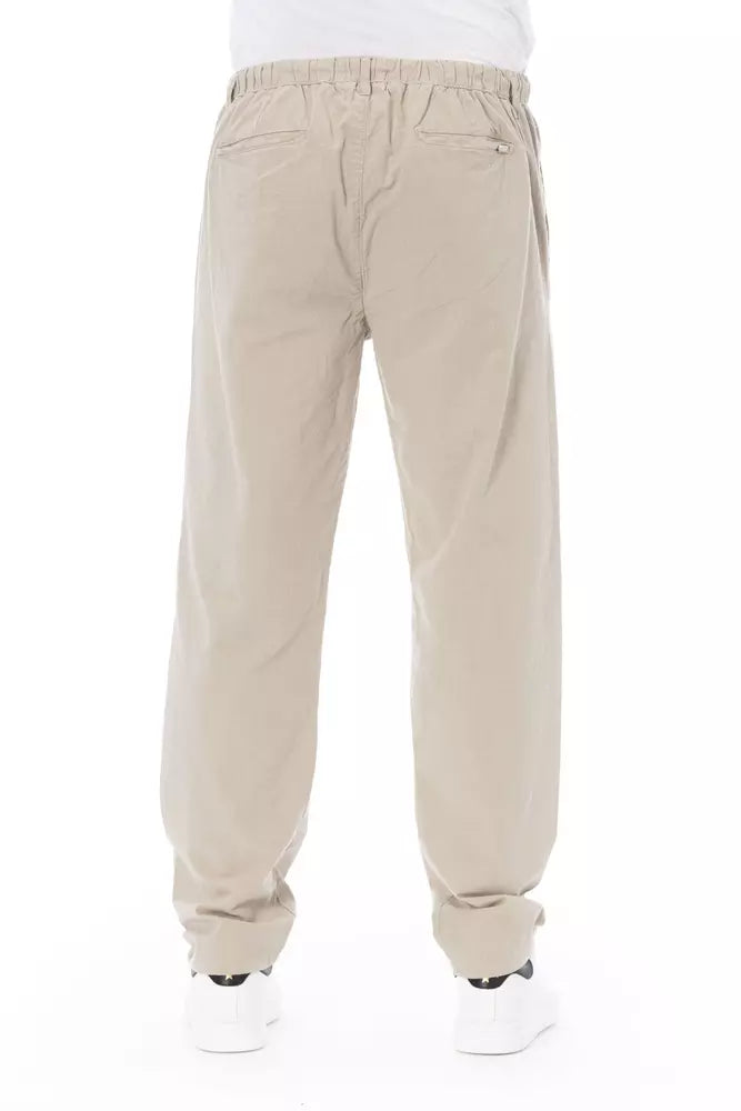 Pantaloni chino da uomo in cotone beige Baldinini Trend